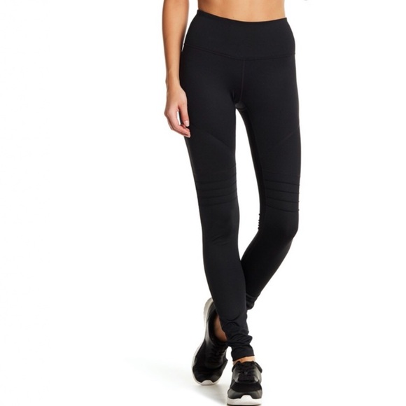 Nwot Z by ZELLA Black MOTO PANELED OUTSPACE Full Length Yoga Leggings Sz Small - Picture 2 of 16